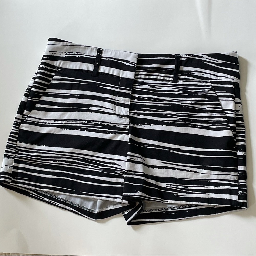 Black and white zebra strip shorts.